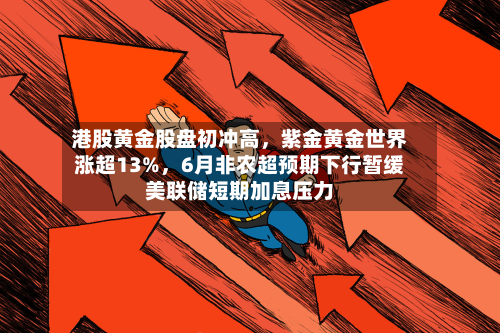 港股黄金股盘初冲高，紫金黄金世界涨超13%，6月非农超预期下行暂缓美联储短期加息压力-第1张图片