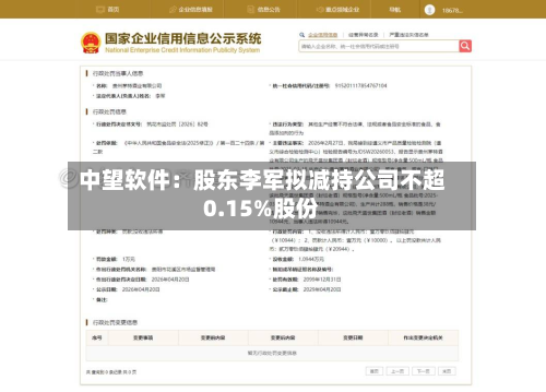 中望软件:股东李军拟减持公司不超0.15%股份