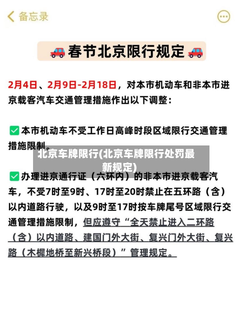北京车牌限行(北京车牌限行处罚最新规定)