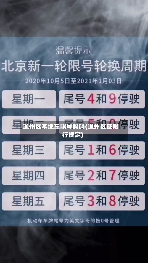 通州区本地车限号吗吗(通州区域限行规定)-第2张图片