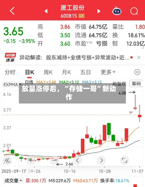 放量涨停后	，“存储一哥	”新动作-第3张图片