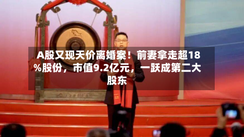 A股又现天价离婚案！前妻拿走超18%股份，市值9.2亿元	，一跃成第二大股东-第2张图片