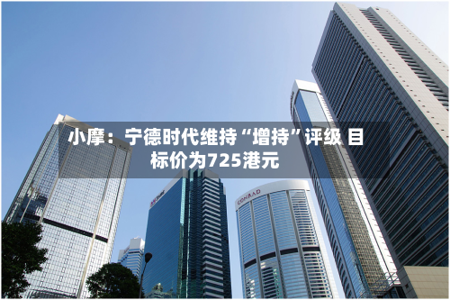 小摩：宁德时代维持“增持”评级 目标价为725港元-第2张图片