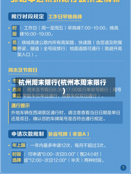 杭州周末限行(杭州本周末限行)