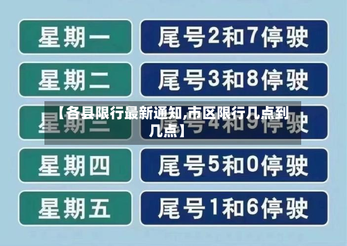 【各县限行最新通知,市区限行几点到几点】