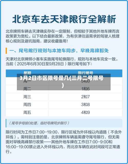 3月2日市区限号是几(三月二号限号)