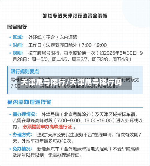 天津尾号限行/天津尾号限行吗
