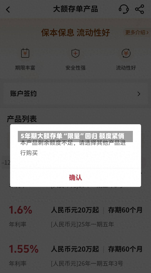 5年期大额存单“限量”回归 额度紧俏-第3张图片