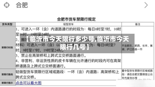 【临沂市今天限行多少号,临沂市今天限行几号】-第2张图片