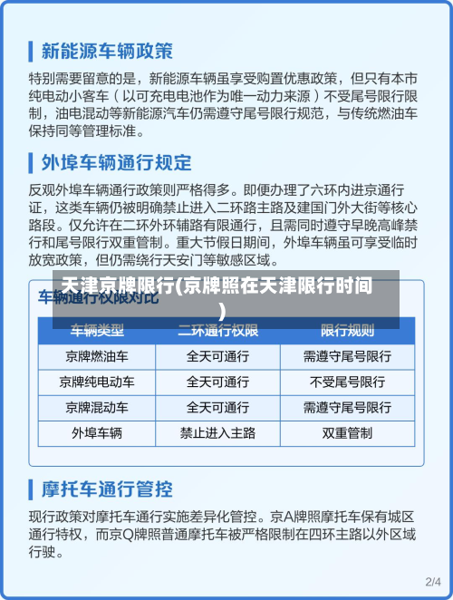 天津京牌限行(京牌照在天津限行时间)