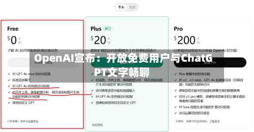 OpenAI宣布:开放免费用户与ChatGPT文字畅聊-第2张图片