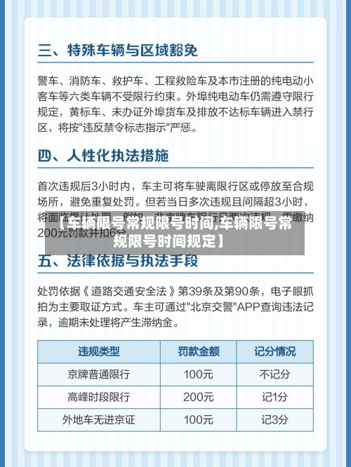【车辆限号常规限号时间,车辆限号常规限号时间规定】-第3张图片