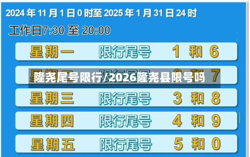隆尧尾号限行/2026隆尧县限号吗-第2张图片