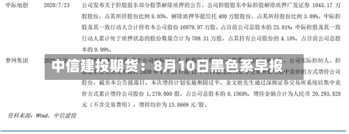 中信建投期货:8月10日黑色系早报-第3张图片