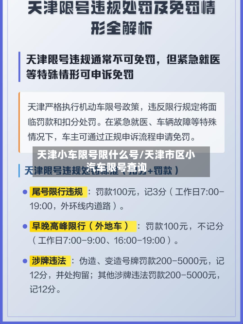 天津小车限号限什么号/天津市区小汽车限号查询