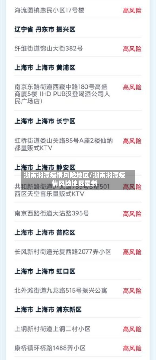 湖南湘潭疫情风险地区/湖南湘潭疫情风险地区最新