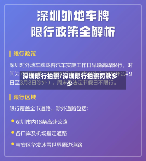 深圳限行拍照/深圳限行拍照罚款多少