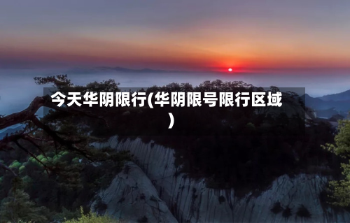 今天华阴限行(华阴限号限行区域)-第3张图片