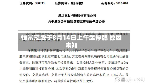 恒富控股于8月14日上午起停牌 原因未知-第2张图片