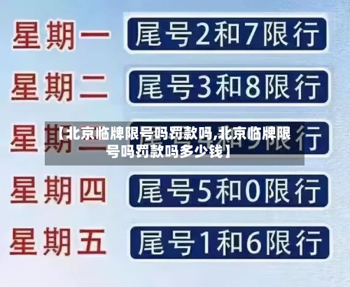 【北京临牌限号吗罚款吗,北京临牌限号吗罚款吗多少钱】