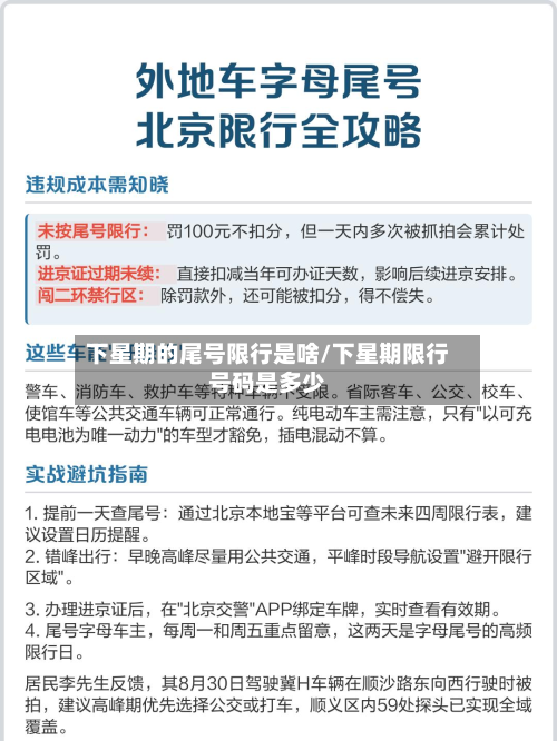 下星期的尾号限行是啥/下星期限行号码是多少-第2张图片