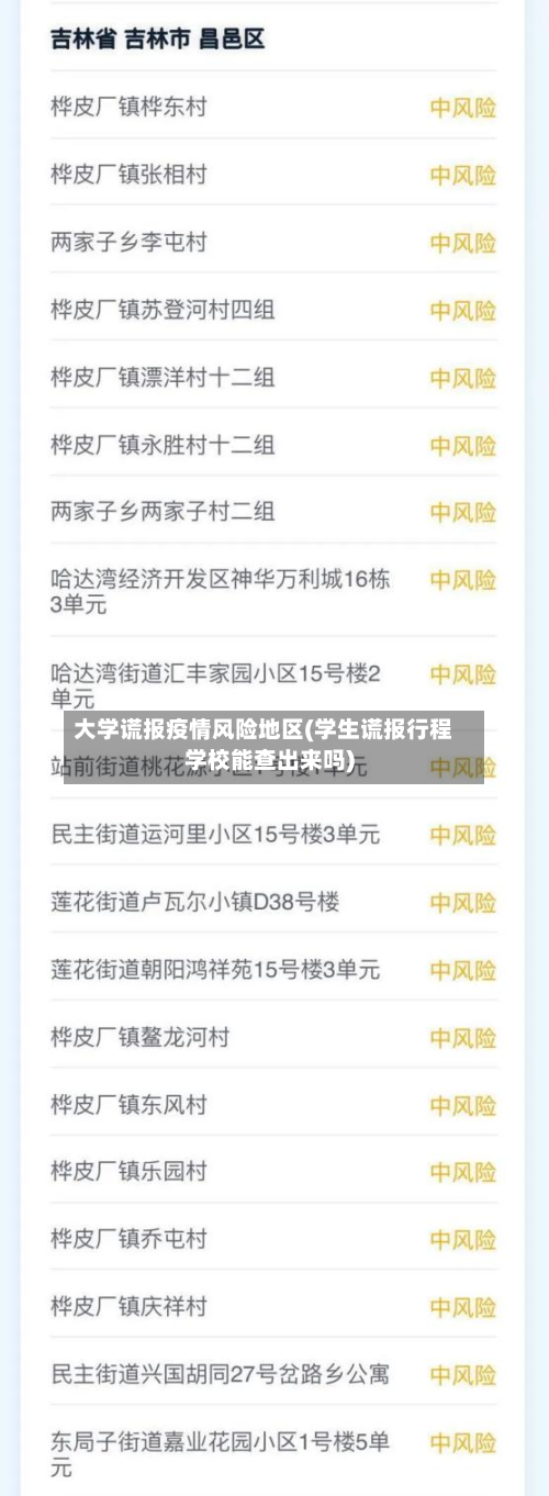 大学谎报疫情风险地区(学生谎报行程学校能查出来吗)-第2张图片