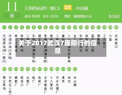 关于2017武汉7座限行的信息