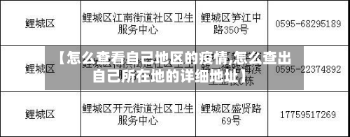 【怎么查看自己地区的疫情,怎么查出自己所在地的详细地址】-第2张图片