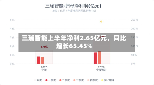 三瑞智能上半年净利2.65亿元，同比增长65.45%-第3张图片