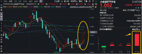 国常会重磅部署！加快通信网、算力网建设！大数据ETF华宝（516700）逆市拉升1.4%	，单日吸金2618万元！