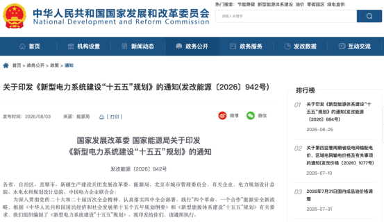 盘后，利好来了！两部门	，联合发布！事关电力赛道